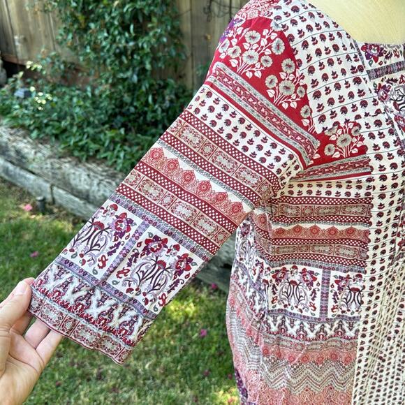 rL Pret by Nishatlinen Boho Block Floral Print Tunic Top *See Measurements* - Picture 5 of 12